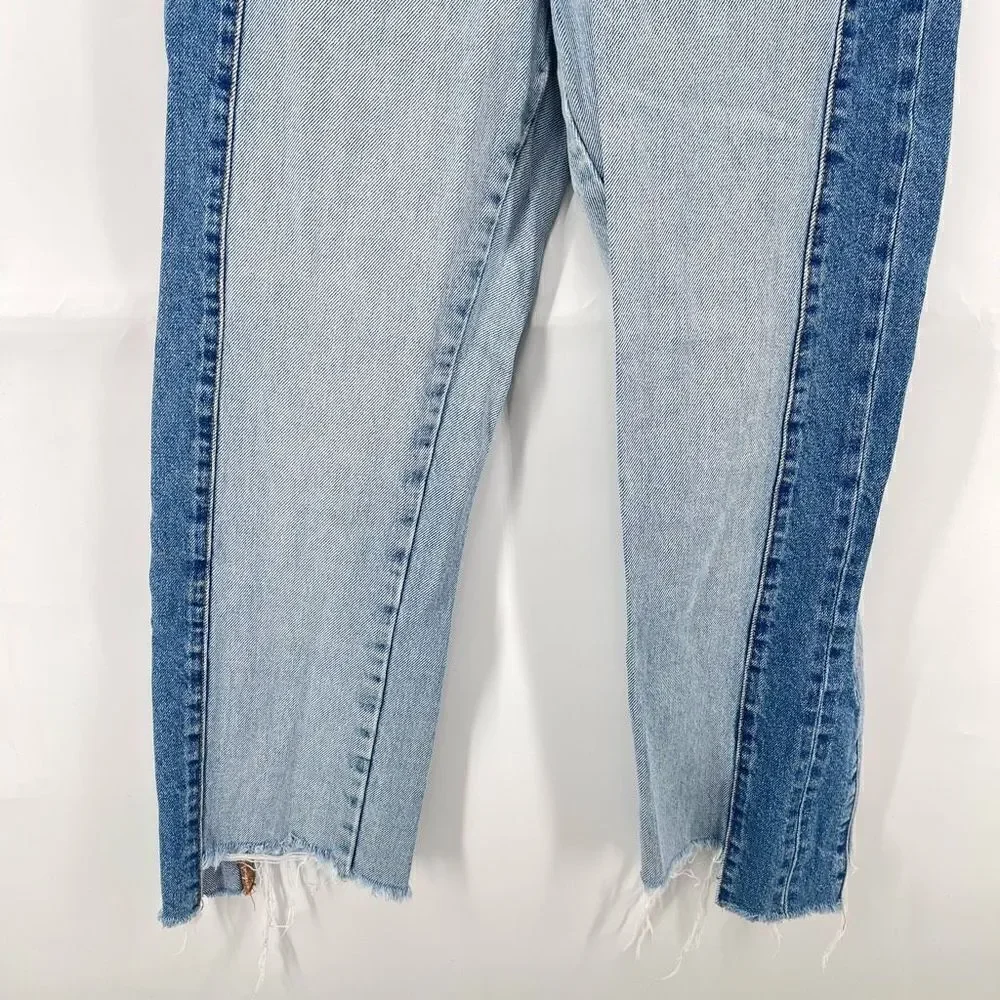 Maje Womens Straight Leg Jeans Denim Mid Rise 5 Pocket Casual Frayed Hem 38